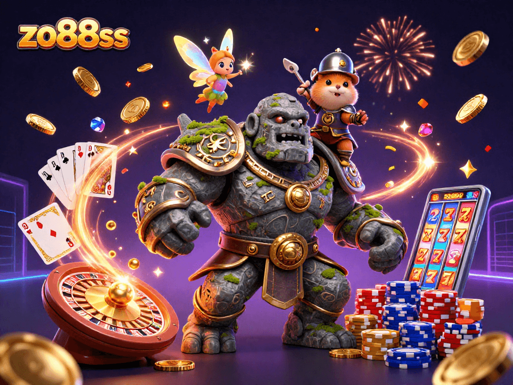 Spin your luck at zo88sss with a vibrant 3D casino scene full of magic and excitement.