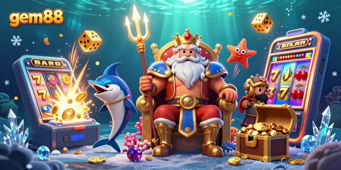 Experience joy at gem88 with Neptune and a vibrant slot scene bursting with excitement and winnings.