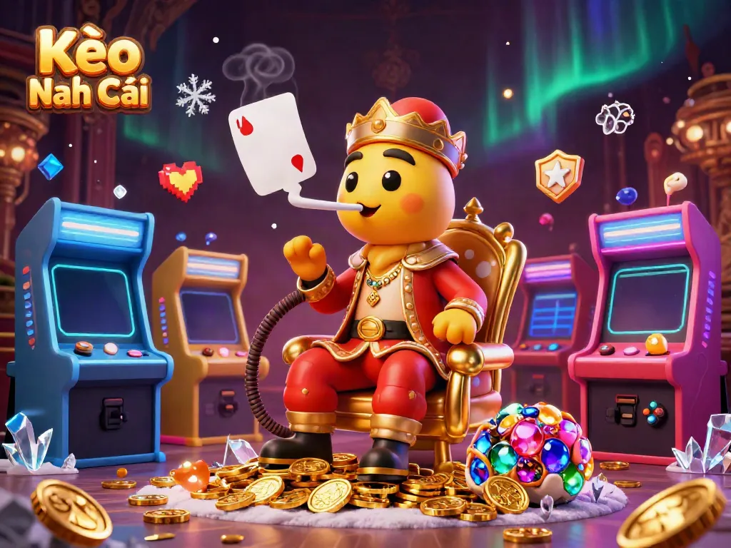 Engage in Kèo Nhà Cái excitement with this vibrant 3D casino-themed illustration featuring unique characters and lively gaming elements.