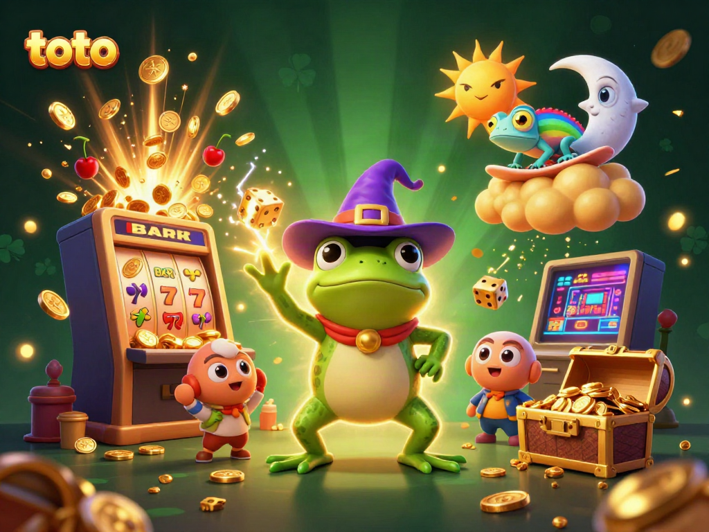 Experience gaming with toto in a vibrant 3D casino world of lucky charms and golden prizes.