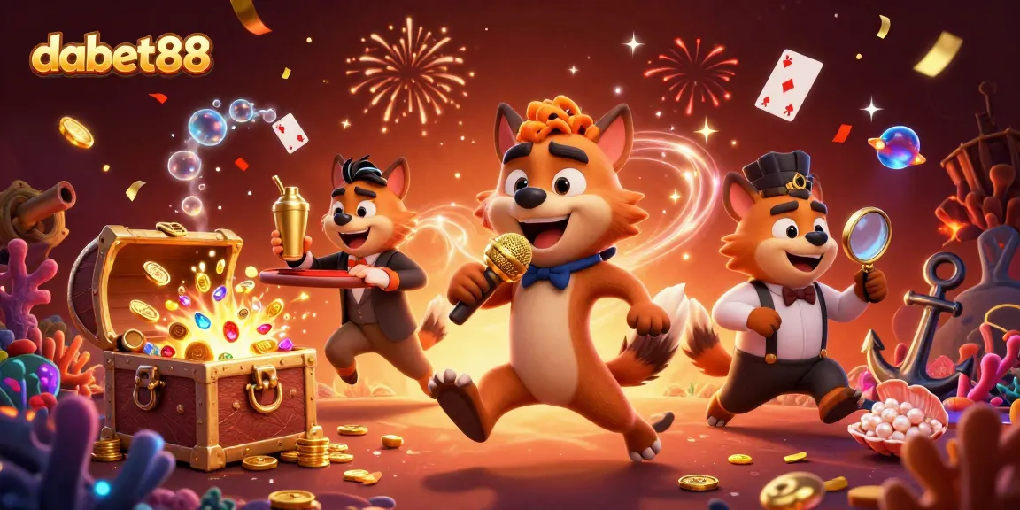 Experience the excitement at dabet88 with comedy hyenas, explosive treasures, and vibrant casino elements.