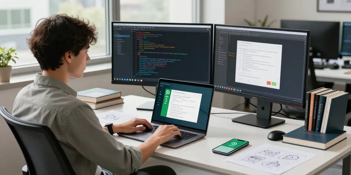Engaging workspace scene showcasing WhatsApp下載 with modern tech and design elements.