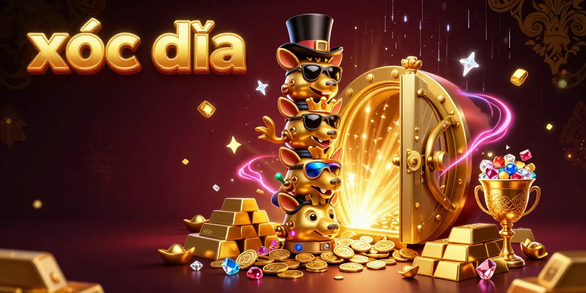 Xóc đĩa gameplay featuring vibrant casino elements with a golden totem and treasure vault