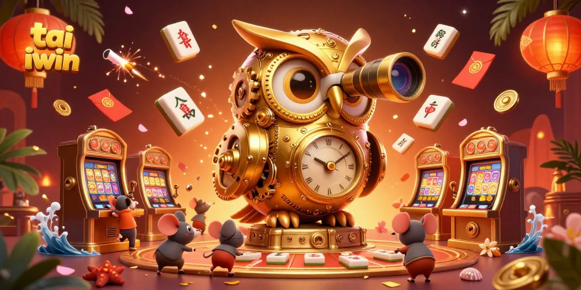 Experience thrilling tai iwin gameplay with an enchanting 3D golden owl in a vibrant casino scene.