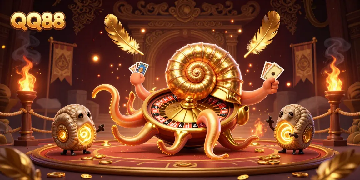 Experience the excitement of QQ88 with a dazzling illustration of a nautilus roulette hero.